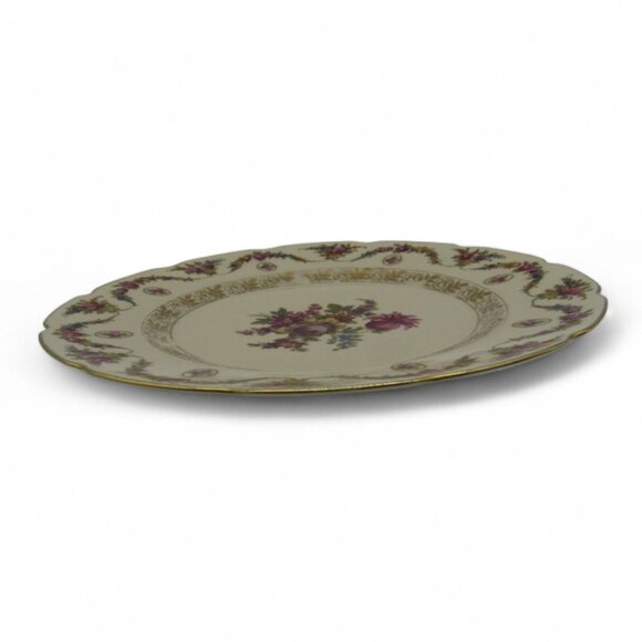 SCHUMANN BAVARIA V 101 Floral Design Round Plate with Gold Trim 11" Germany Vint - Picture 10 of 10